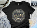Black t-shirt with "Founding Fathers Had Scottish Roots" 250th Anniversary design.