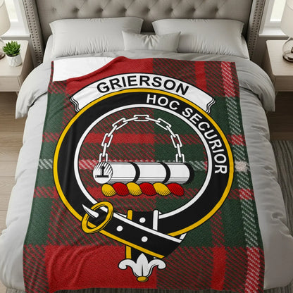 Grierson Family Crest Red Plaid Throw Blanket product