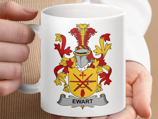 Ewart Surname Irish Family Crest Mug - Celtic Ancestry Gifts