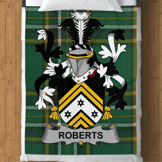 Roberts Surname Irish Tartan Throw Blanket - Living Stone Gifts