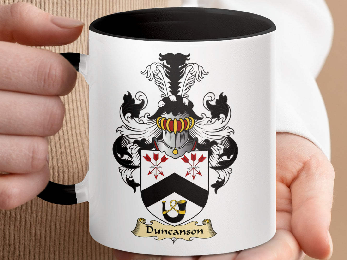 Clan Duncanson Scottish coat of arms accent coffee Mug - Living Stone Gifts