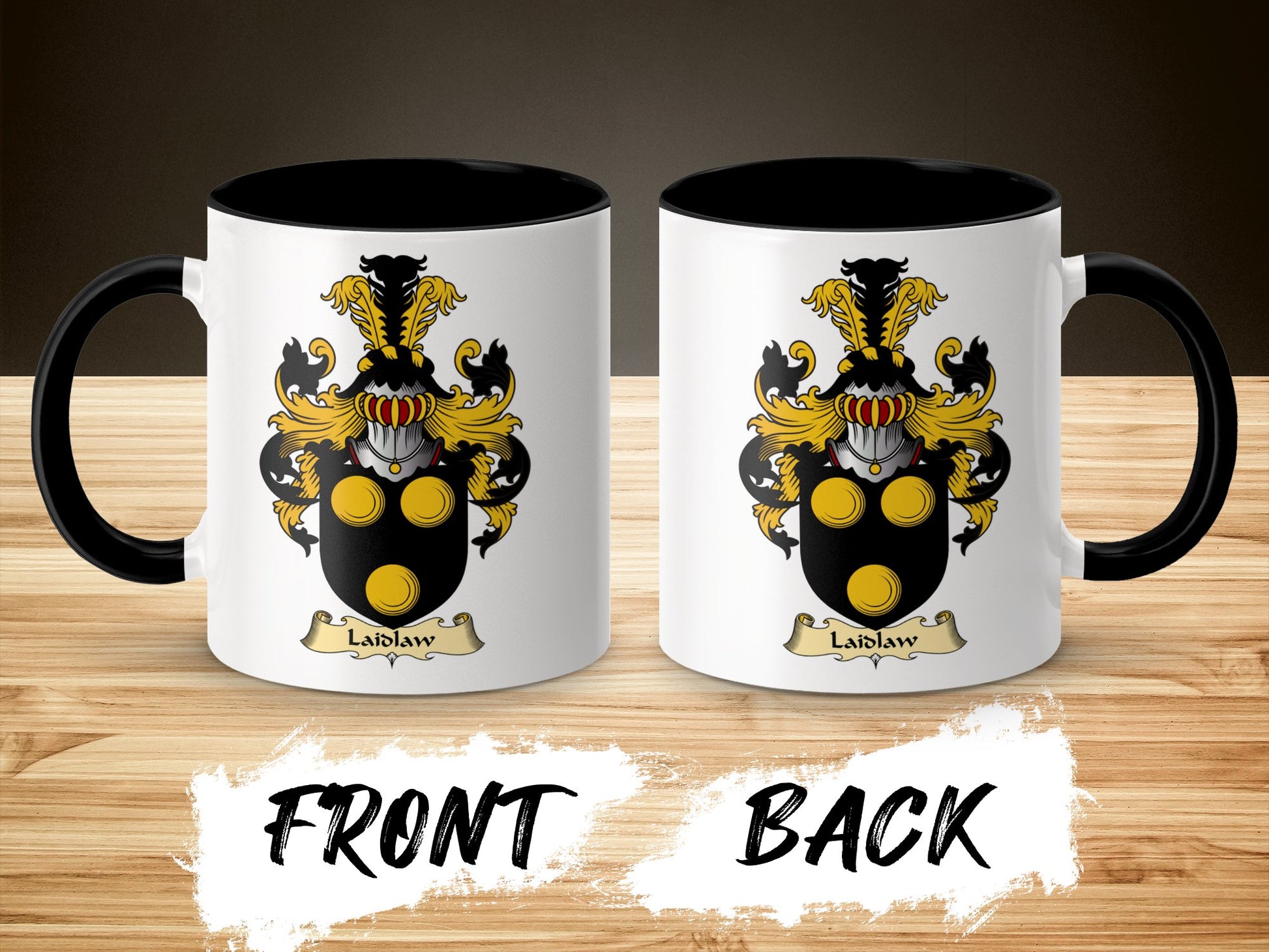 Clan Laidlaw Scottish Coat of Arms Accent Mug - Living Stone Gifts