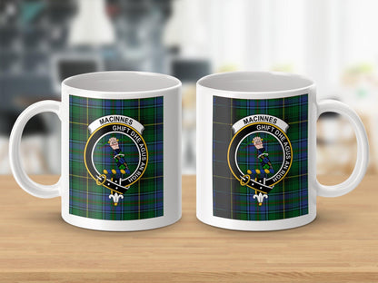 MacInnes Scottish Clan Tartan Plaid Badge Logo Mug - Living Stone Gifts