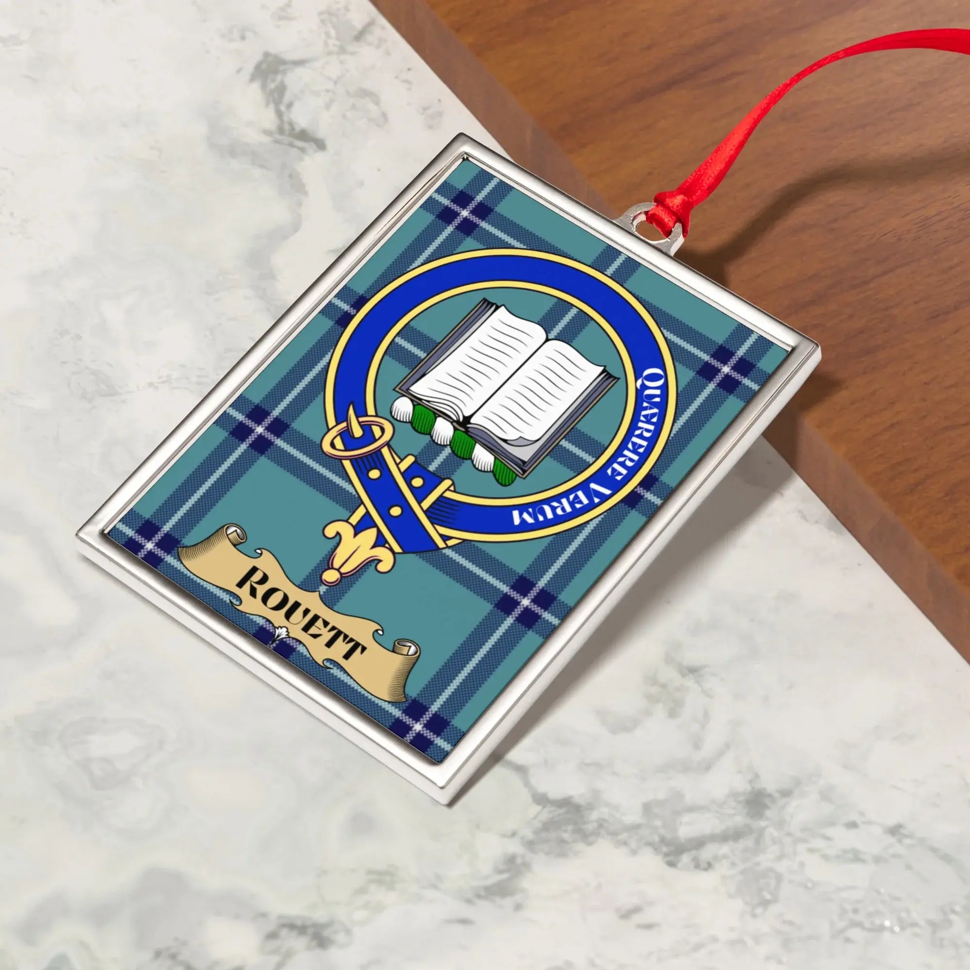 University Emblem Plaid Patterned Rectangular Pendant product