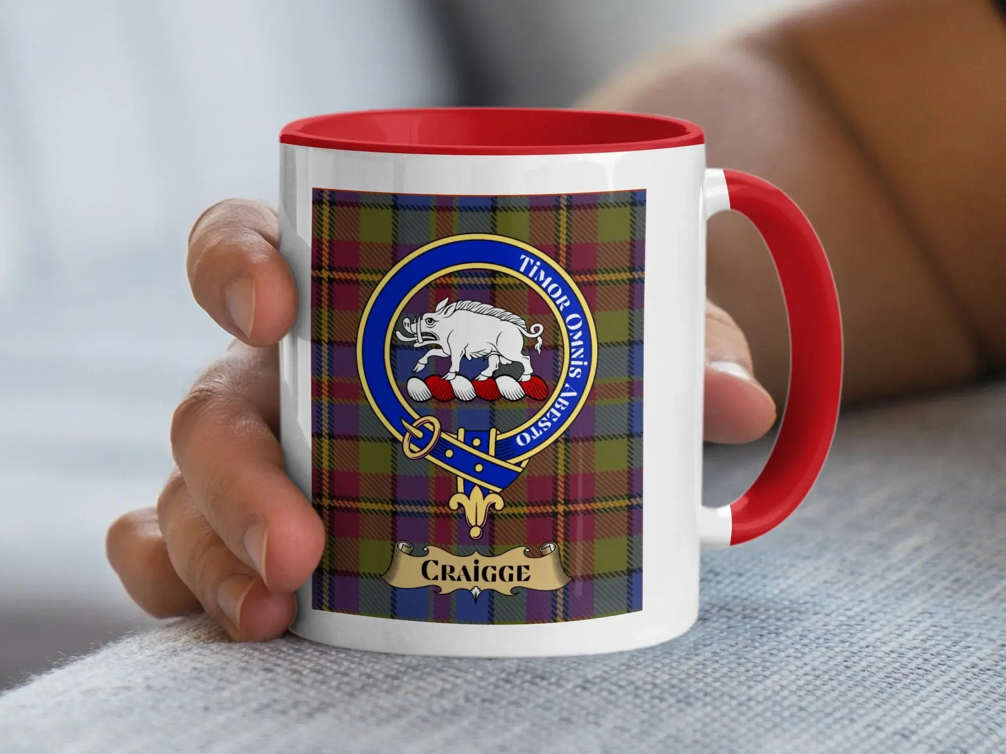 Craigie Crest Design Plaid Pattern Mug Gift