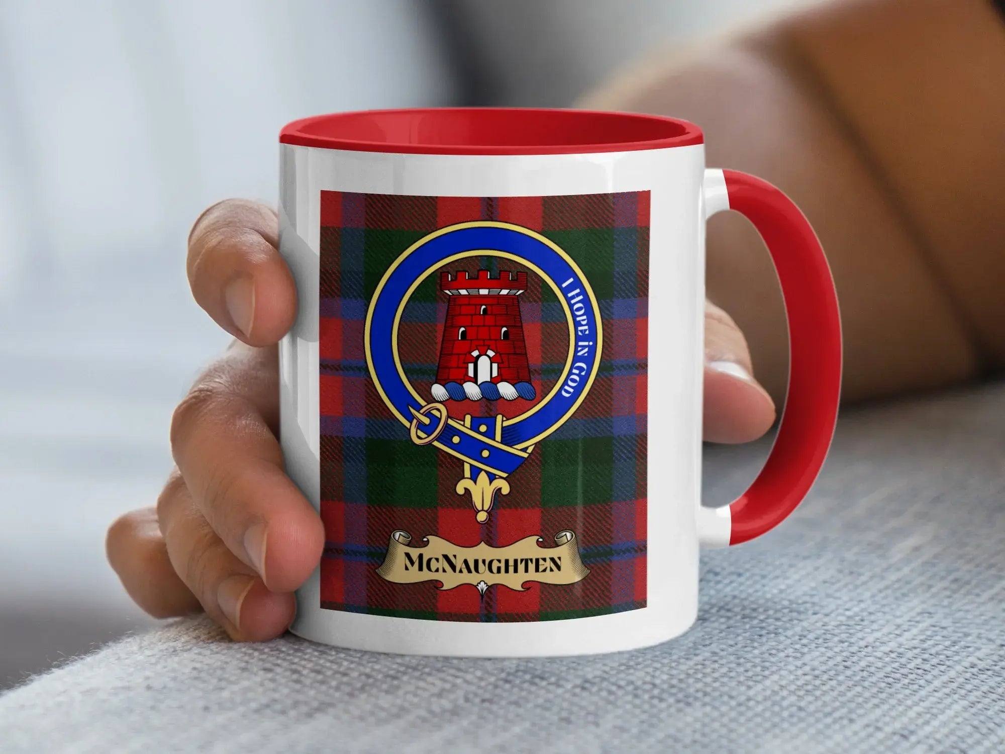 McNaughten family crest ceramic mug for everyday coffee and tea