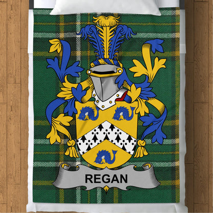 Regan Surname Irish Tartan Throw Blanket - Living Stone Gifts