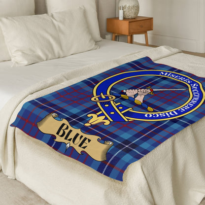 Miseris Succurrere Disco Scottish Tartan Crest Throw Blanket - Living Stone Gifts