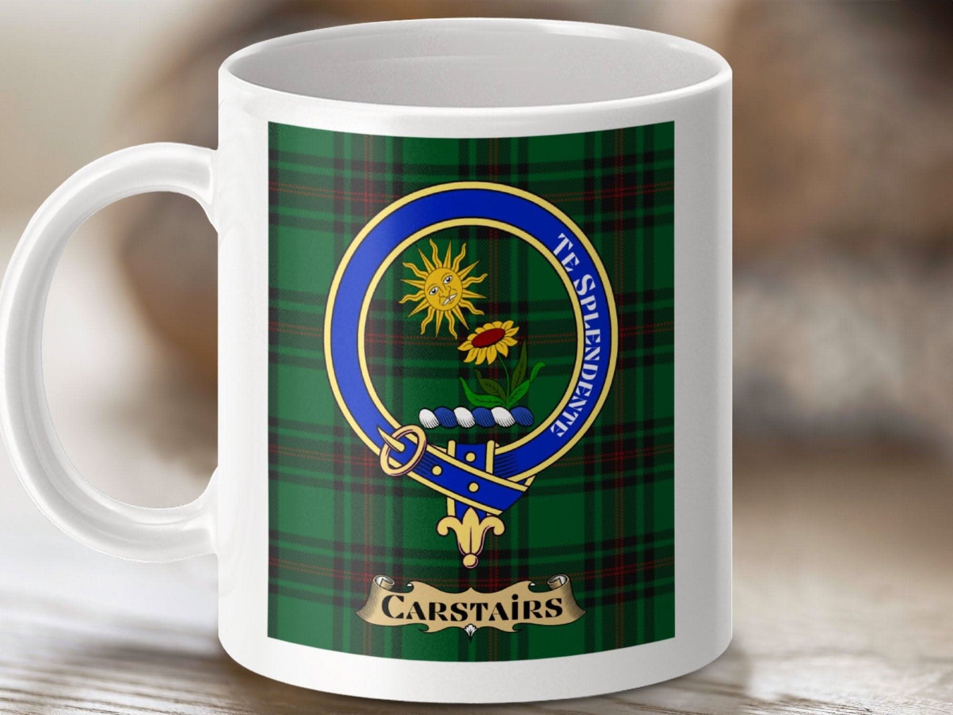 Carstairs Crest Green Tartan Design Coffee Mug product