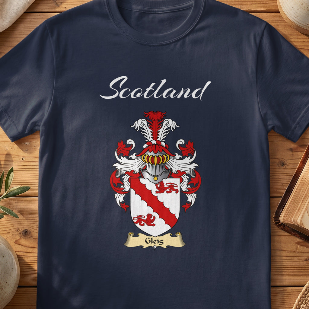 Gleis Scottish family shield T-shirt in Navy