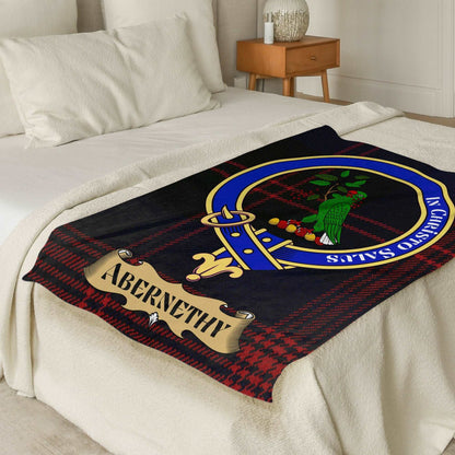 Abernethy Scottish Tartan Crest Throw Blanket - Living Stone Gifts