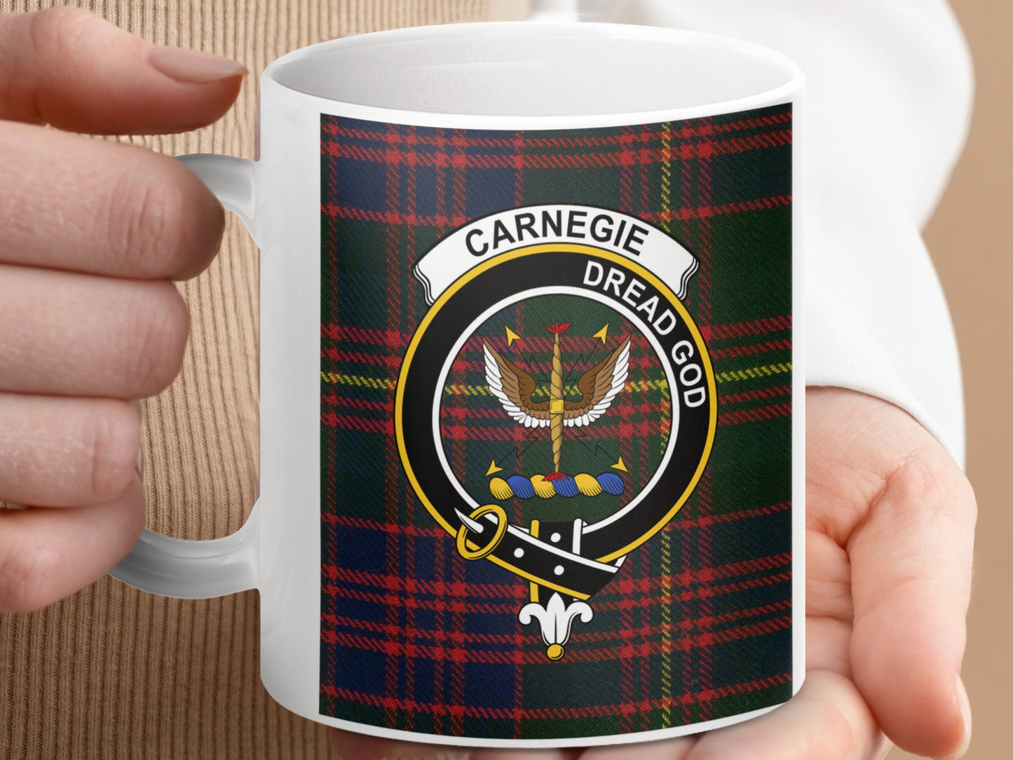 Carnegie Clan Scottish Tartan Crest Mug - Living Stone Gifts