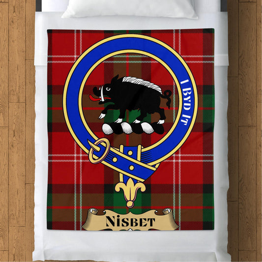 Scottish Clan Nisbet Tartan Throw Blanket - Living Stone Gifts