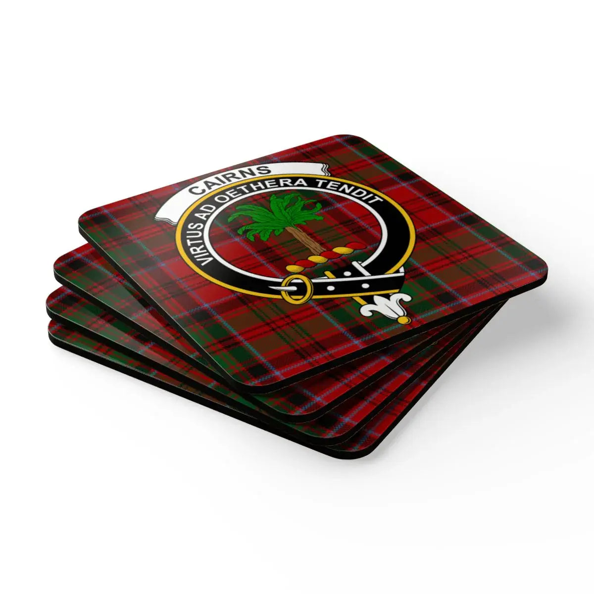 Cairns Clan Tartan Crest Design Coaster product type