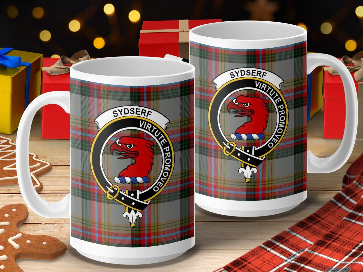 Sydserf Virtute Promoveo Plaid Design Mug product