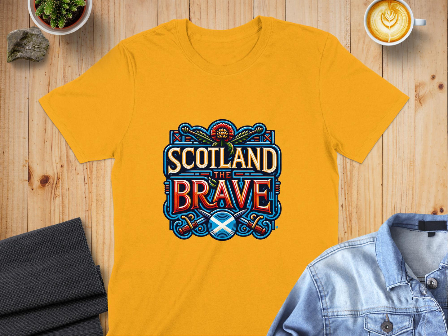 Scotland The Brave Bold Colorful Design T-Shirt - Living Stone Gifts