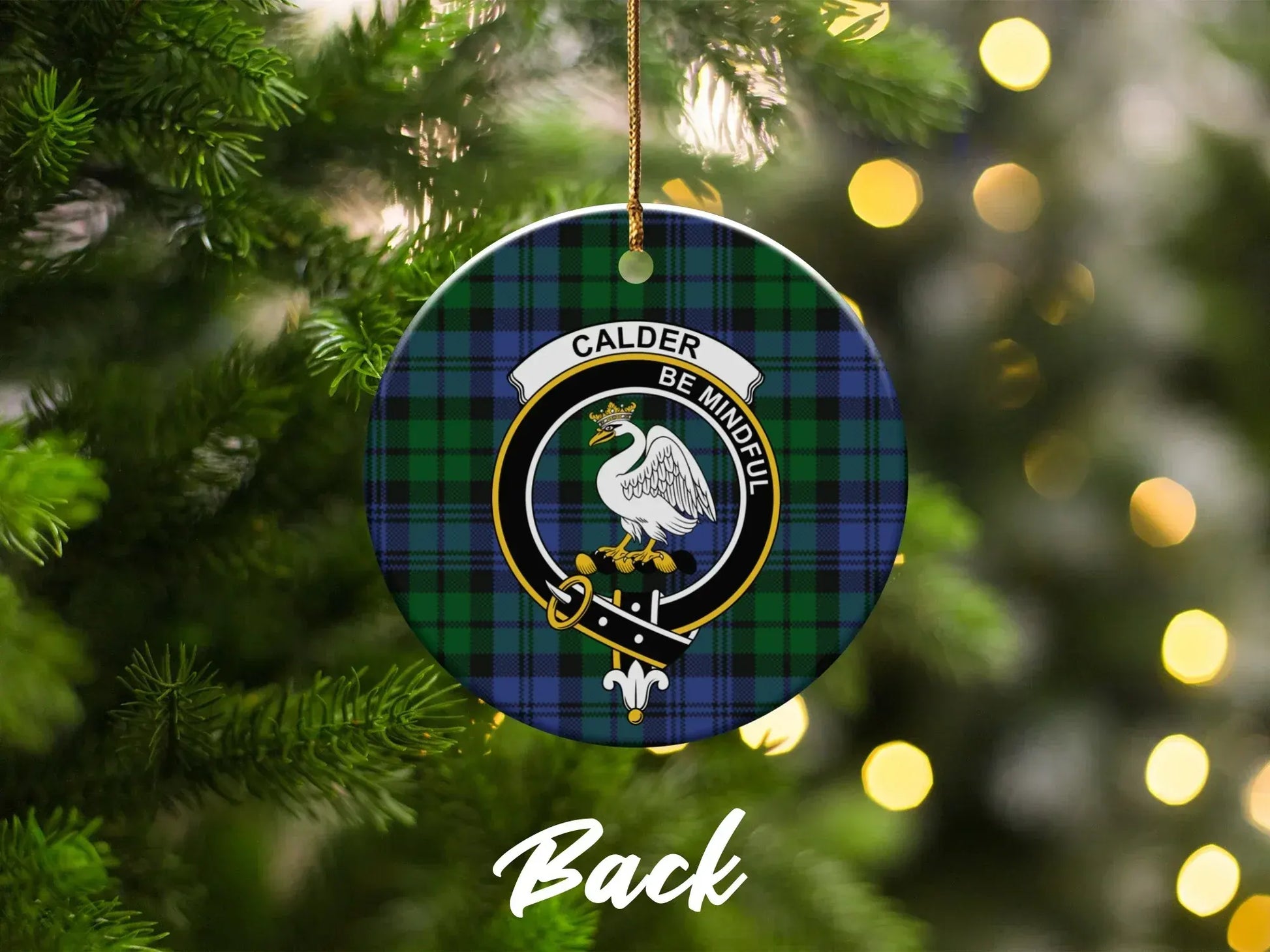Calder Be Mindful Tartan Christmas Ornament product
