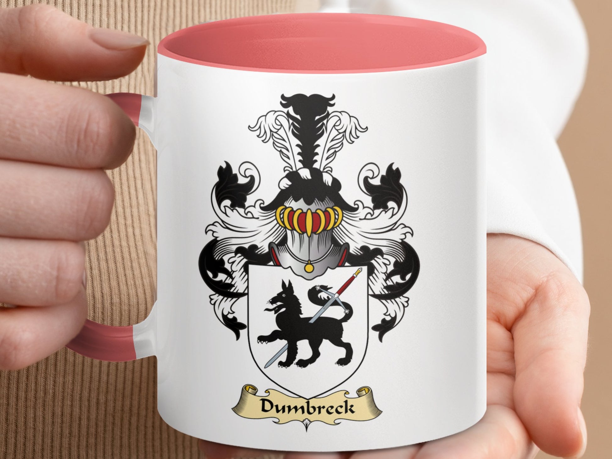 Clan Dumbreck Scottish coat of arms accent coffee Mug - Living Stone Gifts