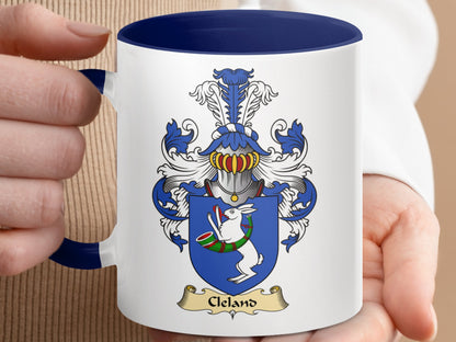 Cleland Scottish Clan Coat of Arms Accent Coffee Mug - Living Stone Gifts