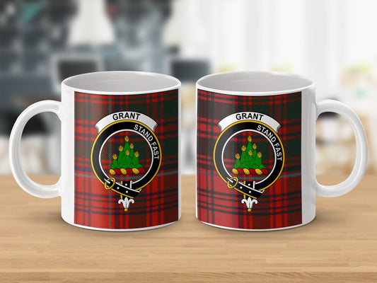 Clan Grant Scottish Tartan Stand Fast Crest Mug - Living Stone Gifts