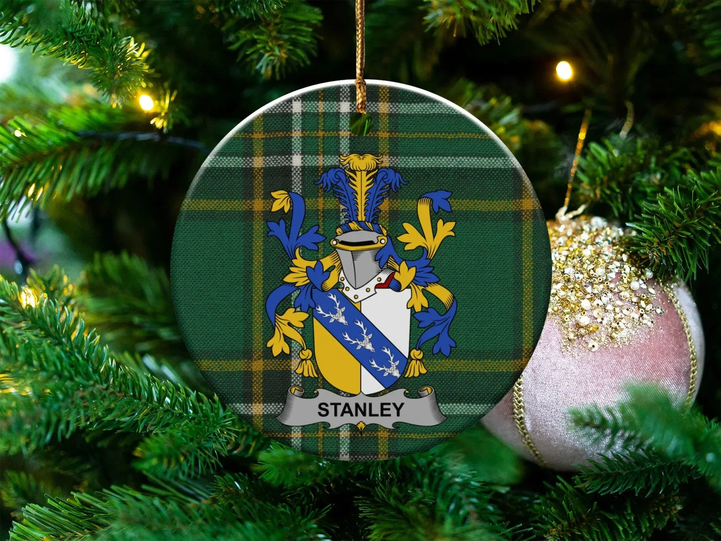 Custom Family Crest Christmas Ornament product