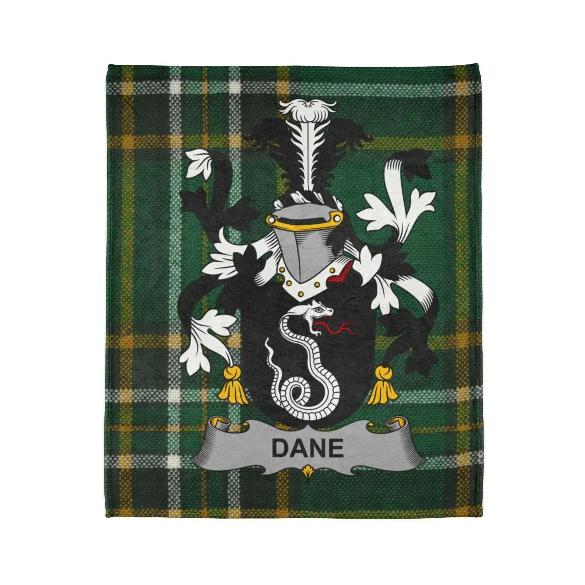 Personalized Dane Family Crest Tartan Blanket product type