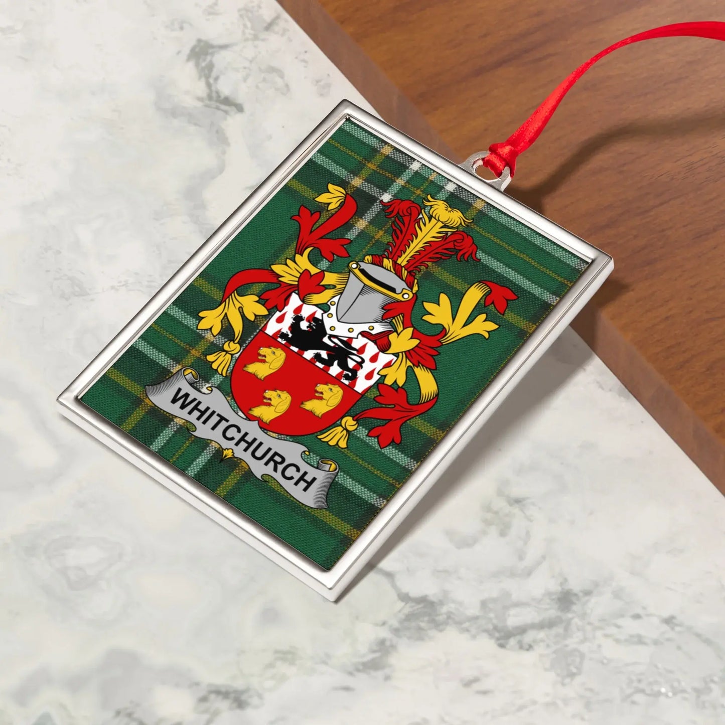 Whitchurch Family Crest Plaid Ornament product