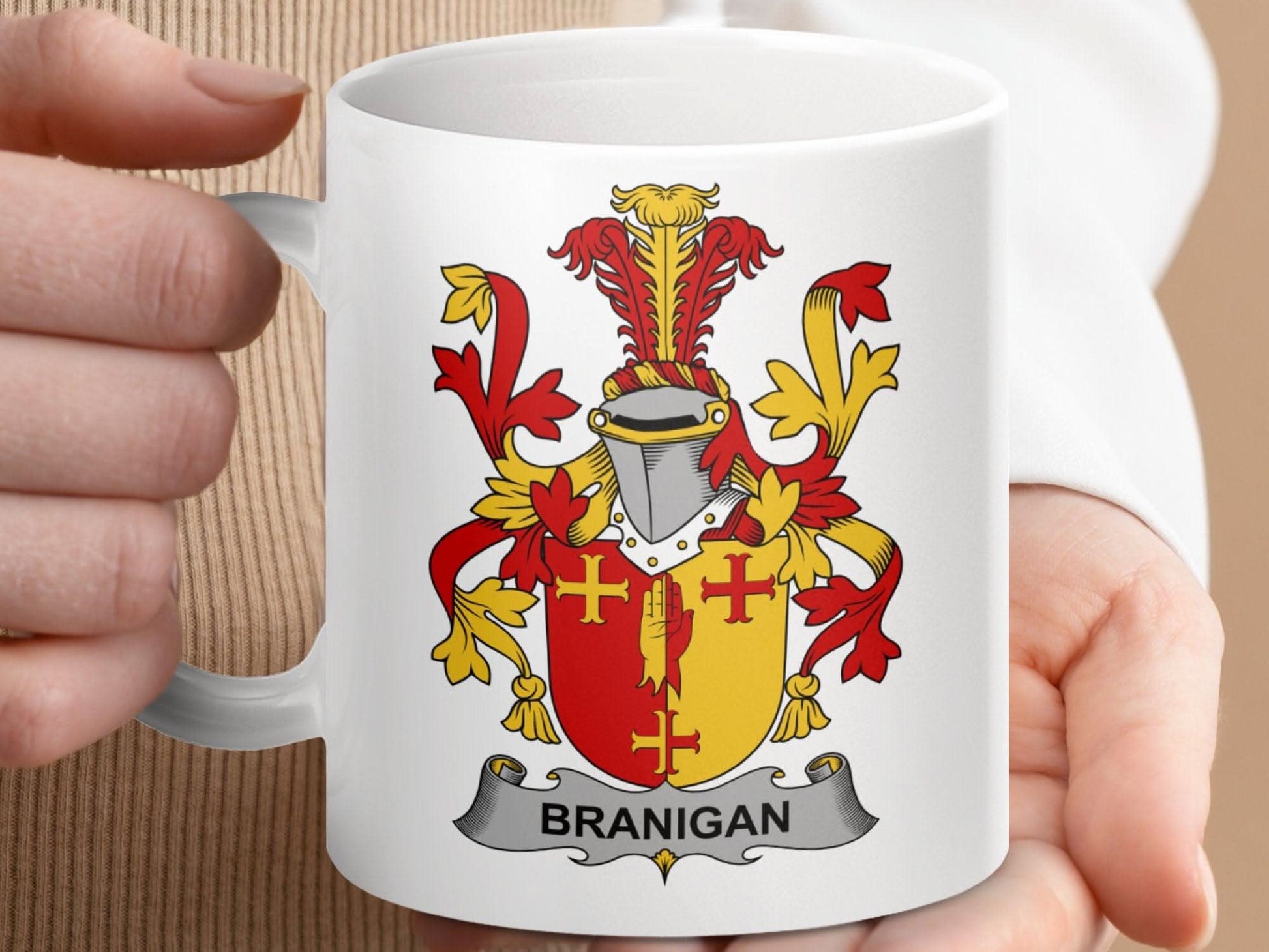 Branigan Surname Irish Family Crest Heritage Pride Mug - Celtic Ancestry Gifts