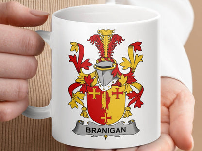 Branigan Surname Irish Family Crest Heritage Pride Mug - Celtic Ancestry Gifts