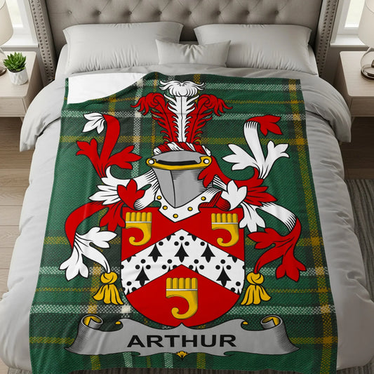 Heraldic Family Crest Blanket Design Arthur product type