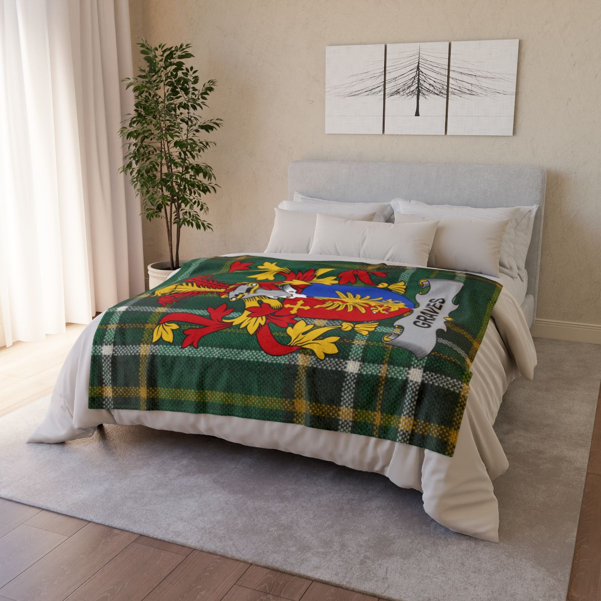 Deluxe Verdant Scottish Family Crest Blanket product