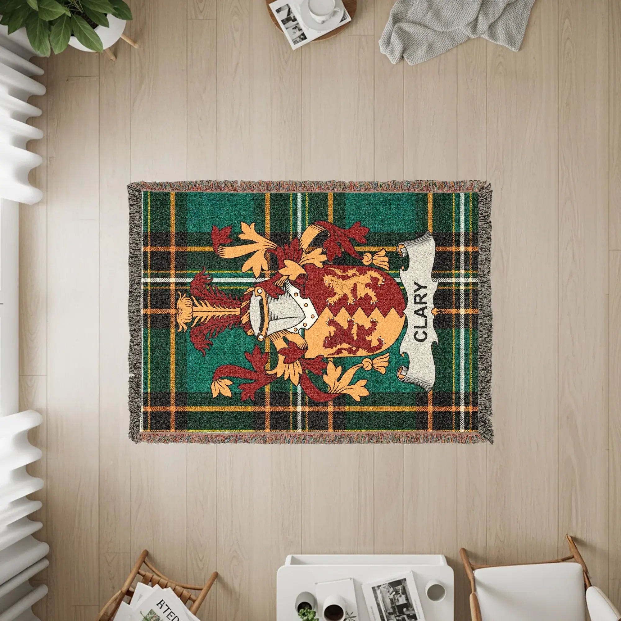 Clary Family Crest Green Plaid Throw product type