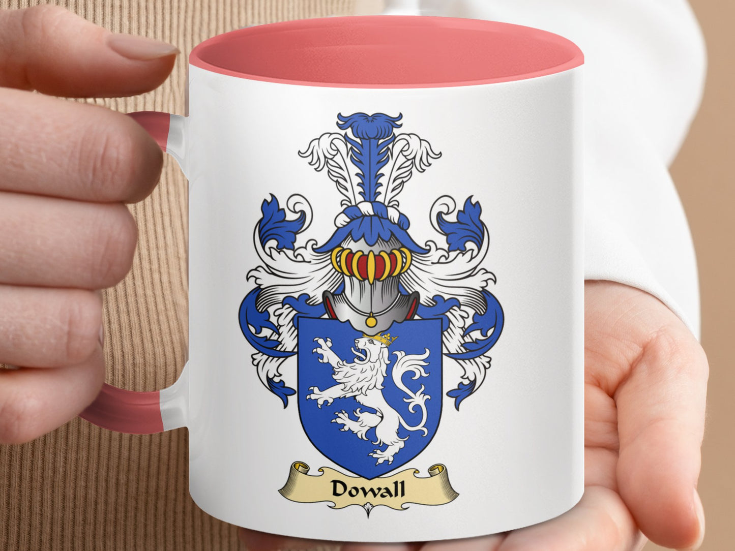 Clan Dowall Scottish coat of arms accent coffee mug - Living Stone Gifts