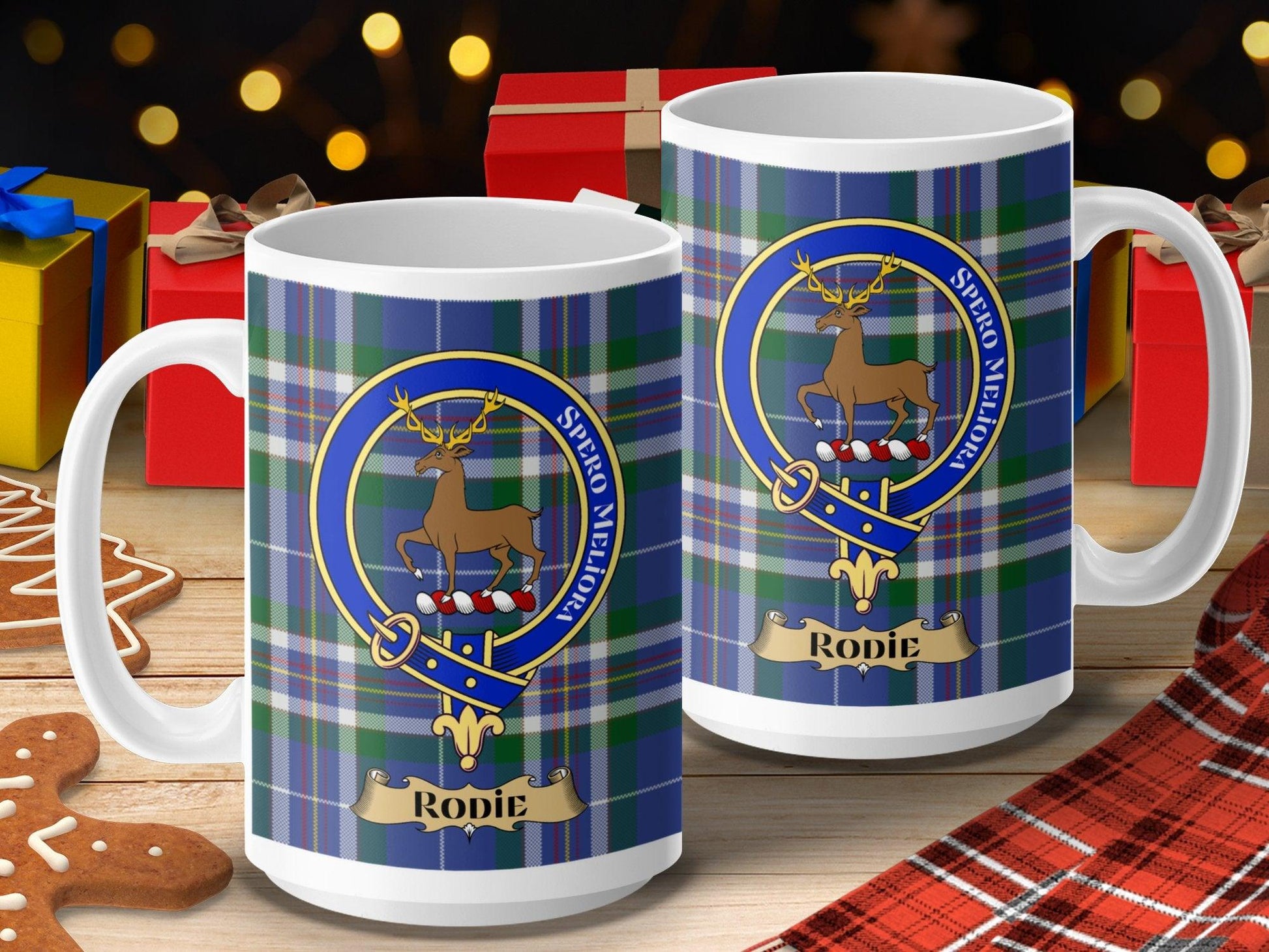 Clan Rodie Crest Tartan Mug with Scottish Design - Living Stone Gifts