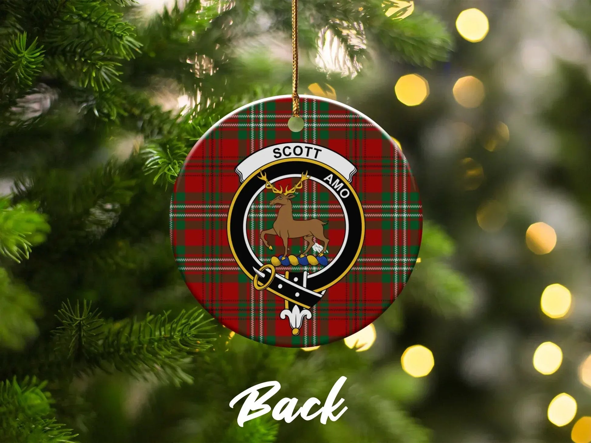 Personalized Scott Amo Family Crest Christmas Ornament Product