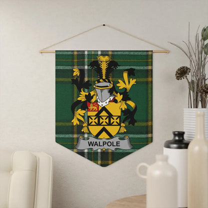 Walpole Family Crest Coat of Arms Wall Hanging Tapestry
