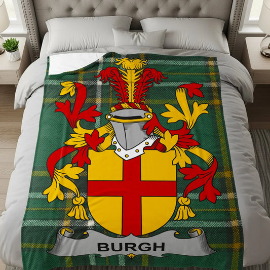 Burgh Family Crest Tartan Blanket Throw product type