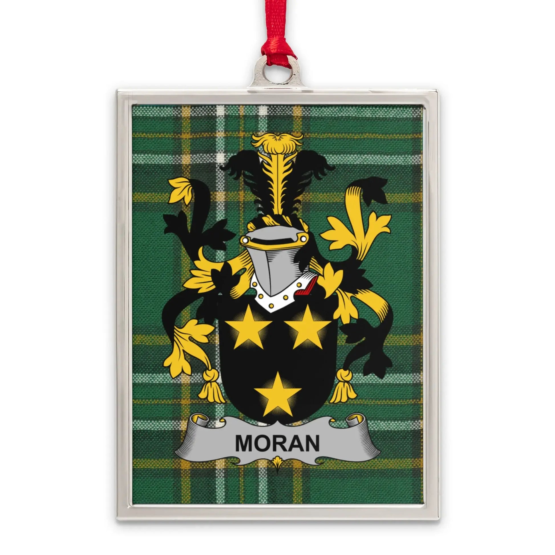 Moran Family Crest Green Tartan Ornament product