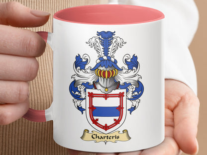 Clan Charteris Scottish Coat of Arms Accent Coffee Mug - Living Stone Gifts