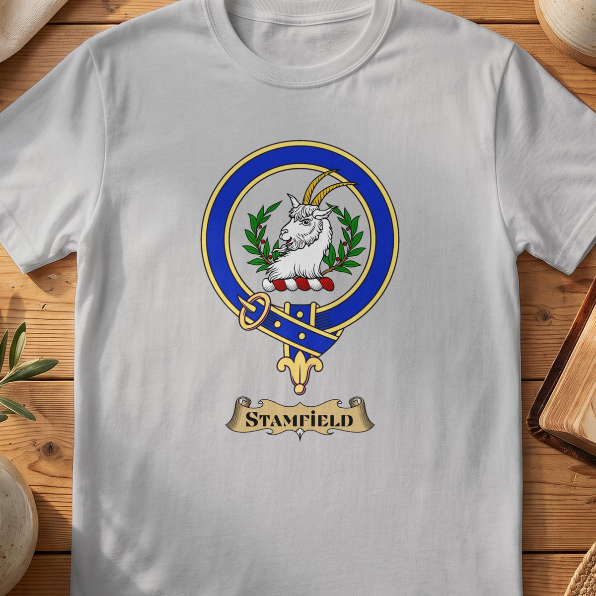 Stamfield Scottish clan crest T-shirt in Sport Grey