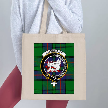 Clan Lockhart Scottish Crest Tartan Tote Bag - Living Stone Gifts