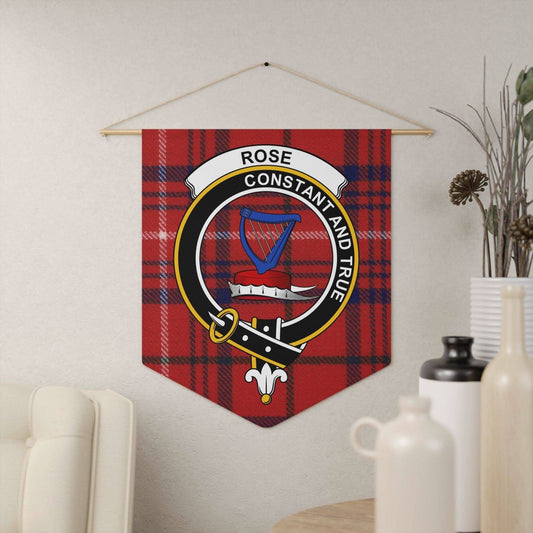 Rose Constant and True Crest Tartan Wall Pennant - Celtic Ancestry Gifts