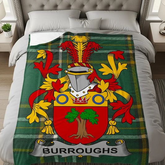 Burroughs Family Crest Plaid Printed Blanket product