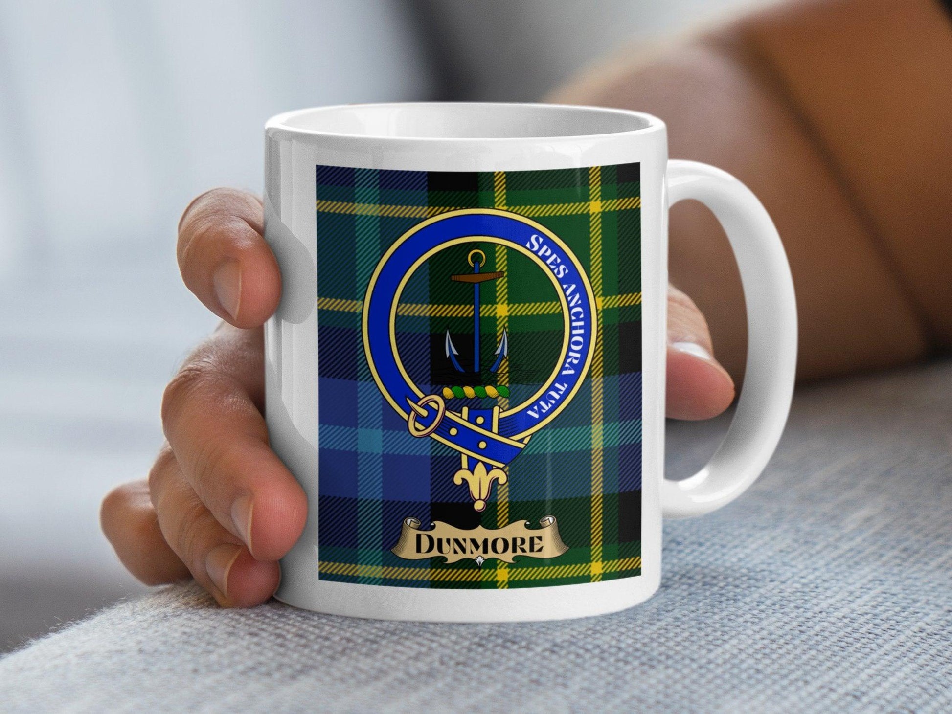 Dunmore Clan Plaid Crest Mug for Scottish Heritage - Living Stone Gifts