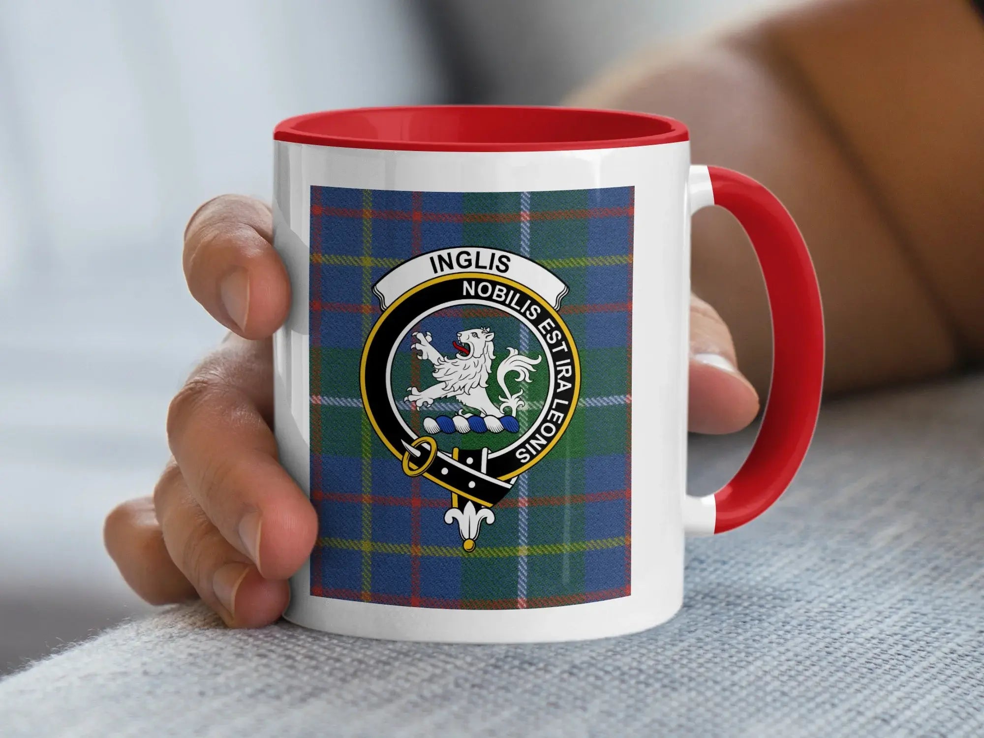 Inglis Noblis Est Ira Leonis Tartan Design Mug
