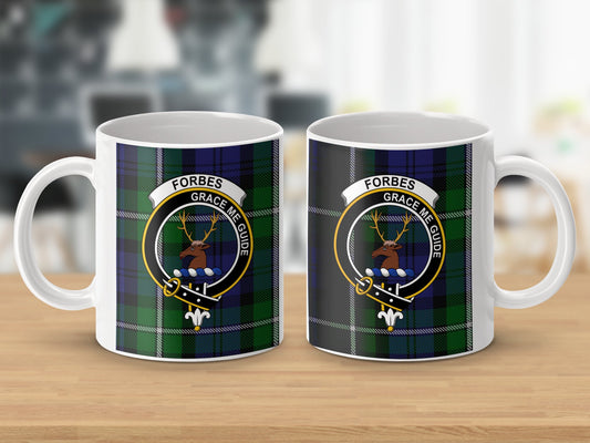 Clan Forbes Scottish Tartan Crest Mug - Living Stone Gifts