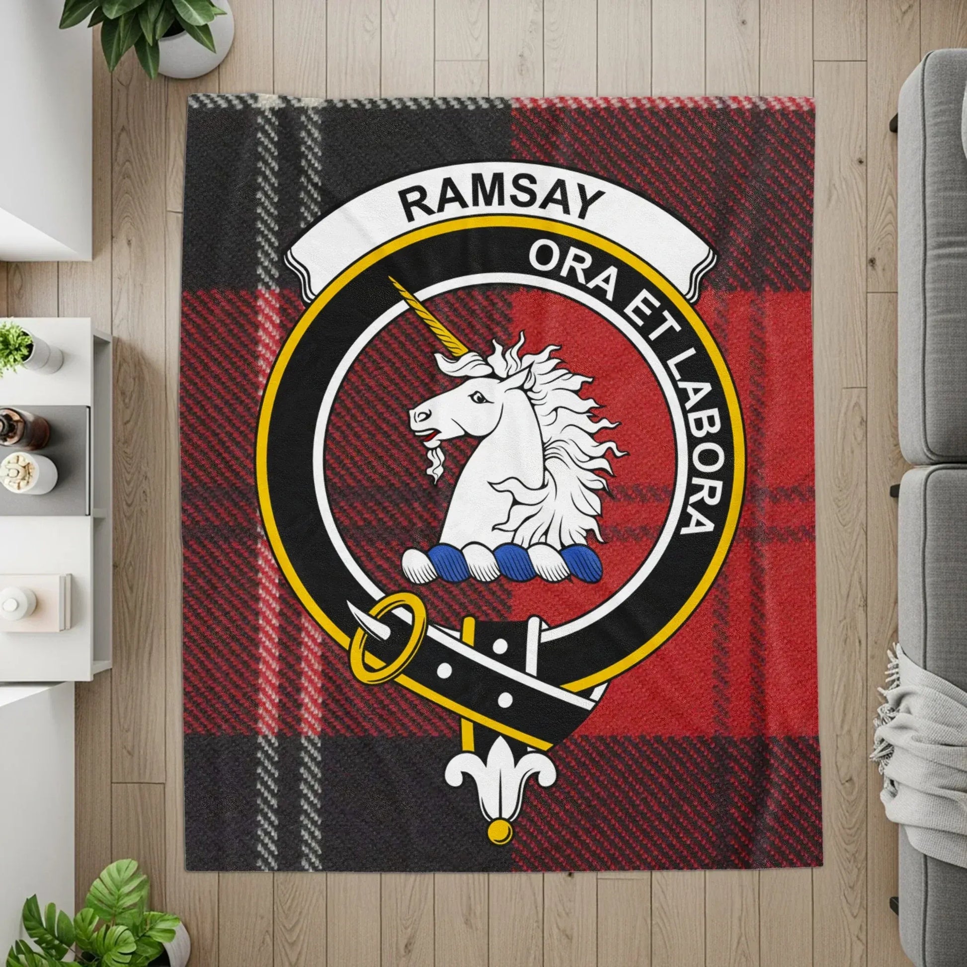 Ramsay Ora Et Labora Tartan Throw Blanket product
