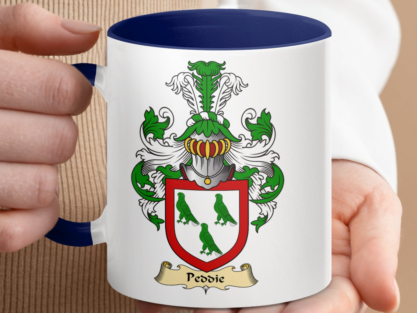 Scottish Clan Peddie Surname Coat of Arms Ceramic Mug - Living Stone Gifts