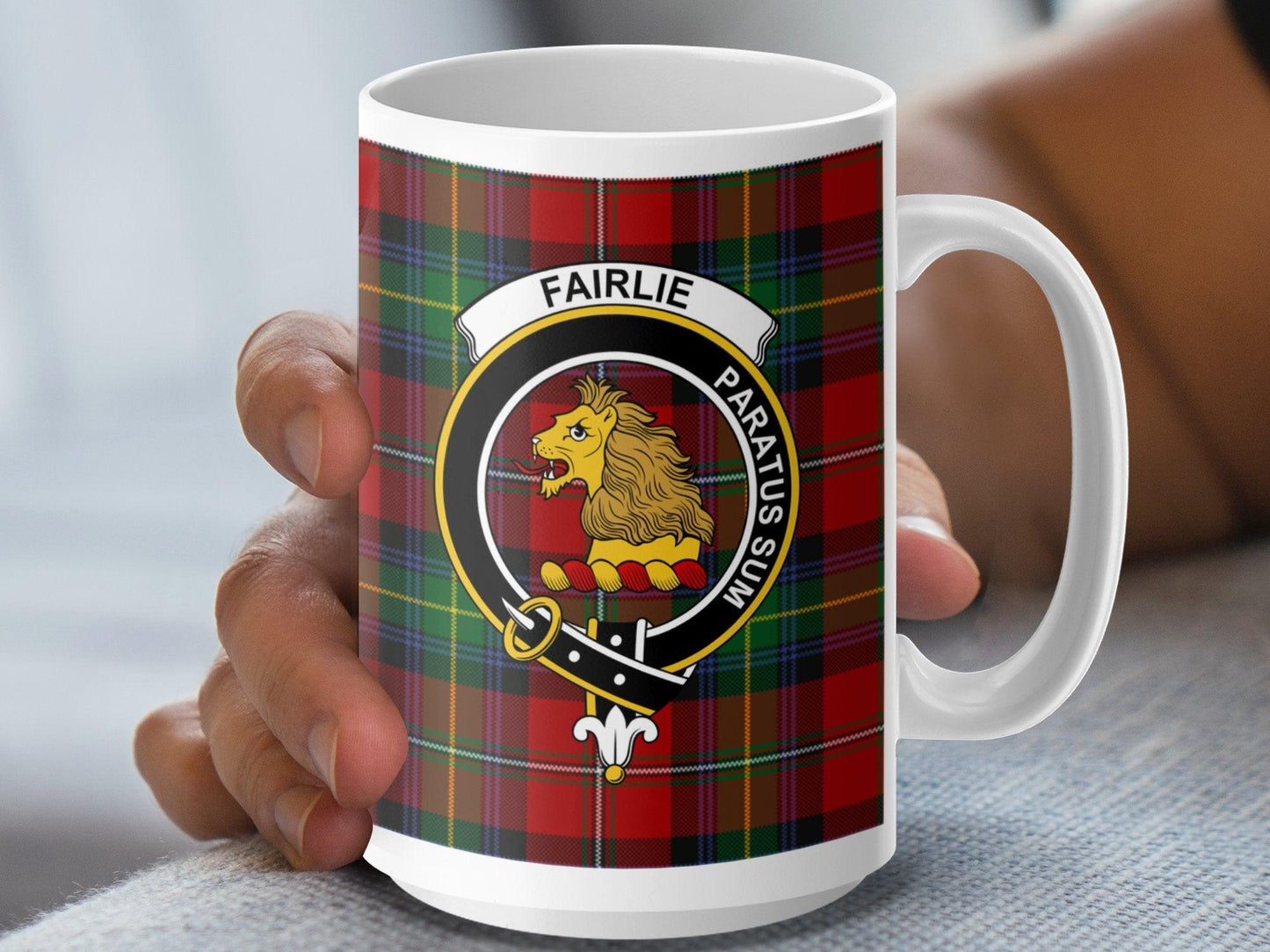 Elegant Fairlie Crest Plaid Clan Tartan Scottish Mug - Living Stone Gifts