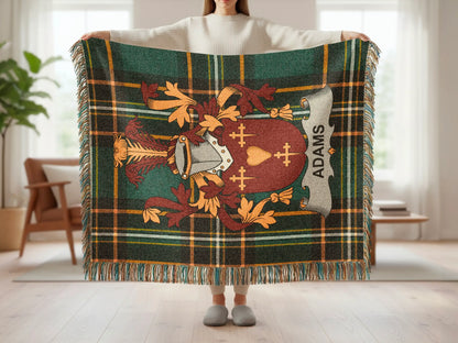 ADAMS Crest Plaid Pattern Woven Throw Blanket product type